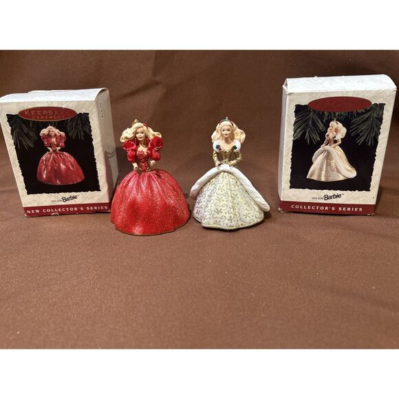 Barbie Hallmark Holiday Keepsake Ornament #1 & #2 in the Series - Picture 1 of 5